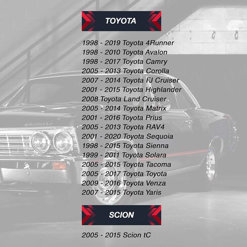 مفتاح السيارة المستجيب عن بعد Key Fob لسيارة Toyota 4Runner Camry Corolla Highlander Prius Tacoma Tundra Sequoia Sienna Rav4 (TOY43AT4، TOY44D، TOY44G، Super Chip) in Kuwait