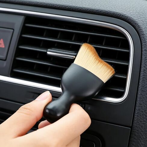 6PCS Car Detailing Brush Kit, Includes Ultra Soft No Scratch Boars & Vent Duster Brush, Multi-Use Automotive Dusting Cleaning Kit for Exterior Interior, Universal for Vehicles in Saudi Arabia
