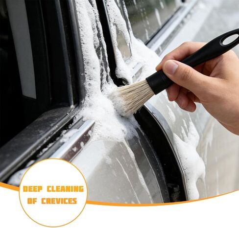 6PCS Car Detailing Brush Kit, Includes Ultra Soft No Scratch Boars & Vent Duster Brush, Multi-Use Automotive Dusting Cleaning Kit for Exterior Interior, Universal for Vehicles in Saudi Arabia