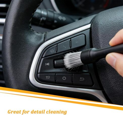 6PCS Car Detailing Brush Kit, Includes Ultra Soft No Scratch Boars & Vent Duster Brush, Multi-Use Automotive Dusting Cleaning Kit for Exterior Interior, Universal for Vehicles in Saudi Arabia