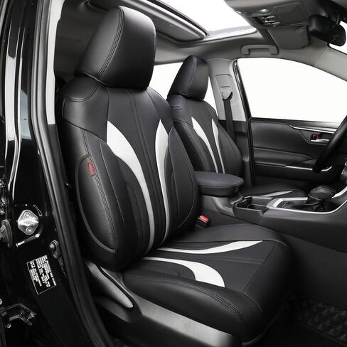 أغطية مقاعد EKR Model Y مناسبة خصيصًا لطراز Tesla Y طويل المدى (ممتاز) 2026 (فقط لـ 5 مقاعد)، لمسة نهائية تشبه OEM، متوافقة مع الوسادة الهوائية، مجموعة كاملة من أغطية مقاعد الجلد، جلد صناعي (A37-أسود مع أبيض) in Kuwait