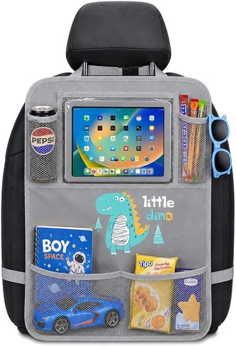 Backseat Car Organizer for Kids, Car Seat Organizer with 11" Touch Screen Tablet Holder, Rear Seat Storage Bag with Drink Pockets, Anti-Kick Seat Back Protector for Travel (Pink Rabbit) in Saudi Arabia
