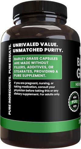 Pure Original Ingredients Barley Grass (365 Capsules) No Magnesium Or Rice Fillers, Always Pure, Lab Verified in Saudi Arabia