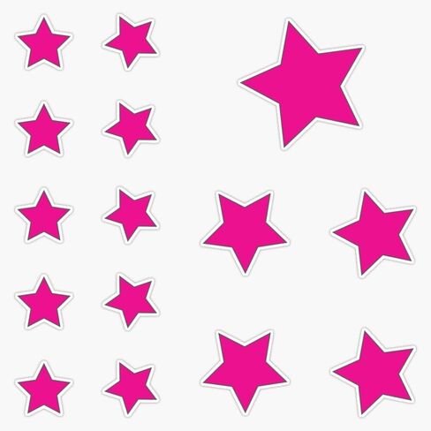 MAGNET Hot Pink Star Pack Magnetic Vinyl Sticker Decal Magnet 5" in Kuwait