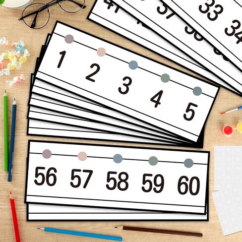 31 Pcs Number Line for Classroom Wall Decer -20 to 120 Number Lines Bulletin Board Border Math Posters Paper Cutouts for Students Back to School Decorations Home Supplies Large Numbers (Boho) in Saudi Arabia