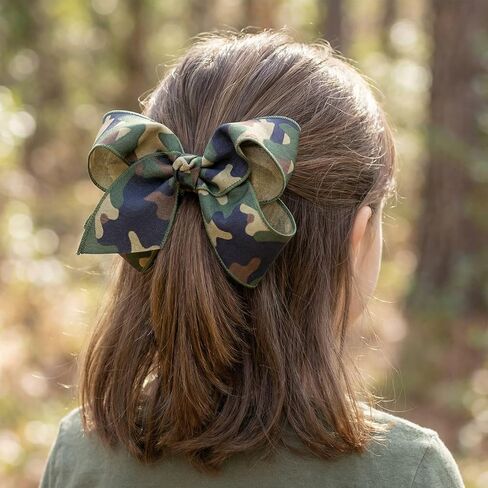 YKW Camo Wired Ribbon 2.5 Inch 20 Yards Camouflage Burlap Fabric for Wreaths, Homecoming Mums & Cheer Bows in Saudi Arabia