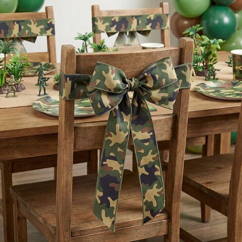 YKW Camo Wired Ribbon 2.5 Inch 20 Yards Camouflage Burlap Fabric for Wreaths, Homecoming Mums & Cheer Bows in Saudi Arabia