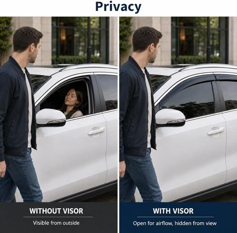 Window Visors Rain Guards Compatible with 2026 Toyota RAV4 Only, 6PCS Tape-On Acrylic Side Window Deflectors with Electroplated Chrome-Look Trim, Exterior Accessories in Saudi Arabia