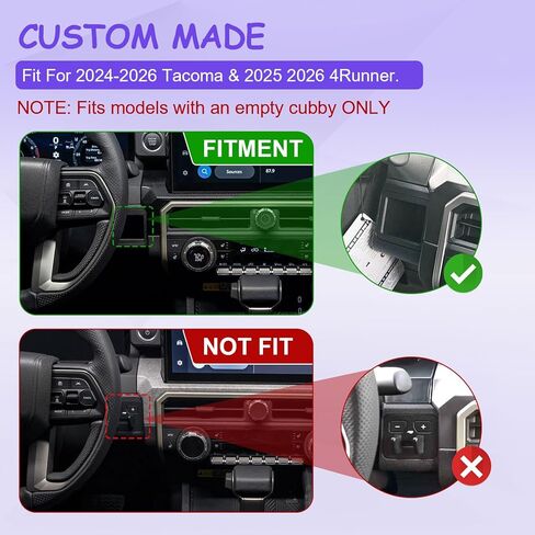 صينية تنظيم وحدة التحكم المركزية من RUNROAD متوافقة مع ملحقات 2024 2025 2026 Toyota Tacoma / 2025 2026 4Runner، صينية درج تخزين مسند الذراع لـ Tacoma 4Runner منظم المكعب الجانبي للسائقين المخفيين in Kuwait
