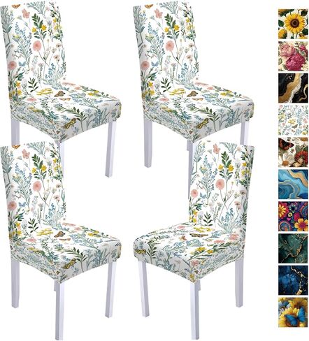 Easter Festive Decorations Chair Covers St. Patrick's Day Chair Back Cover Stretch Ramadan Seat Cover for Dining Room,Party,Banquet,Hotel,Ceremony (4, Rabbit-2) in Saudi Arabia