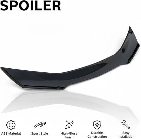 جناح كامارو الخلفي 2016-2024 متوافق مع كامارو SS RS LT ZL جميع الموديلات ZL1 1LE Style Camaro GT Wing Car Spoiler Wing بدون كاميرا الرؤية الخلفية، أسود لامع in Kuwait