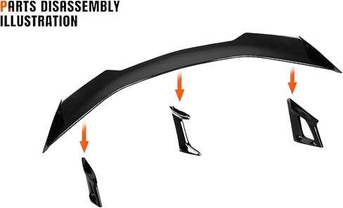 جناح كامارو الخلفي 2016-2024 متوافق مع كامارو SS RS LT ZL جميع الموديلات ZL1 1LE Style Camaro GT Wing Car Spoiler Wing بدون كاميرا الرؤية الخلفية، أسود لامع in Kuwait
