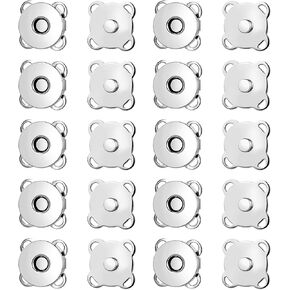 SXDLCX 10Sets Magnetic Snap Buttons,14mm Silver Magnetic Button for Clothes, Bags, Purses,Sewing on Magnetic Snaps for Fabric DIY Craft (Black) in Saudi Arabia