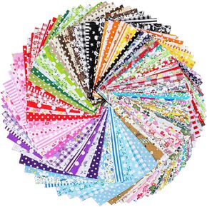 500 Pcs Cotton Fabric Square 4 x 4 Inch Floral Fabric Squares Printed Floral Patchwork Bundles for DIY Craft Sewing Clothing Accessory (Mixed Color) in Saudi Arabia