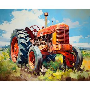 SKMN Paint by Numbers for Adults,Old Tractor in Forest Farm,Acrylic Oil Painting by Numbers Kits for Beginner Art Crafts Canvas for Home Decor,40x50cm in Saudi Arabia