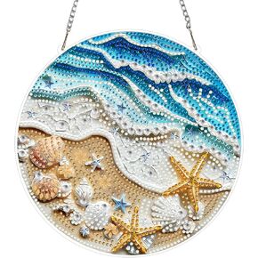 MEIYUDA Beach Diamond Art Hanging Kits, DIY Ocean Shells and Starfish Diamond Painting Window Hanging Ornament for Adults, 5D Special Shape Rhinestone Pendant for Home Decor and Holiday Gift in Saudi Arabia