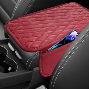 Car Center Console Cover, Armrest Covers for Car, Leather Armrest Seat Box Cover Protector with 2 Pockets Storage Bag, Middle Console Cover Stylish Car Decor for Sedans SUVs Trucks (Black) in Saudi Arabia