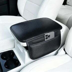 Car Armrest Cushion Applicable for Toyota Corolla 2020-2026 Center Console Cover Pad Carbon Fiber Texture PU Leather Storage Pocket Mat in Saudi Arabia