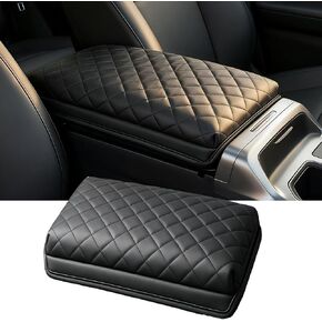 Center Console Armrest Cover, Soft Leather Cushion Pad with Thick Sponge Filling & Black Stitches, Waterproof Middle Console Box Lid Protector for Toyota RAV4 2026 (Black) in Saudi Arabia
