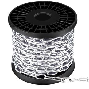 50 Feet 304 Stainless Steel Jack Chain, 2mm Thick Anti-Rust Metal Hanging Chain with Storage Spool, Flexible Cuttable Chain for Bird Feeder, Sign Hanger, Pet Leash, Home Decor & DIY Handmade Projects in Kuwait
