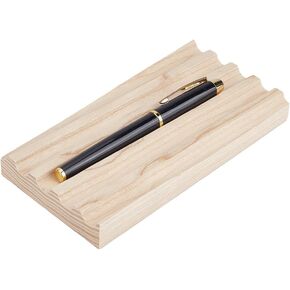 PH PandaHall Ash Wood Pen Tray Pen Display Stand Wave-Shaped Pens Holder Desk Pencil Organizer Fountain Pens Holder with 3 Compartments for Office Home Desktop Stationary Storage Supplies in Kuwait