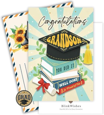 Graduation Card for Granddaughter, Congratulations Grad Wishes for Granddaughter, Blank Inside, Graduation Day Greeting Card With Envelope and Seal in Saudi Arabia