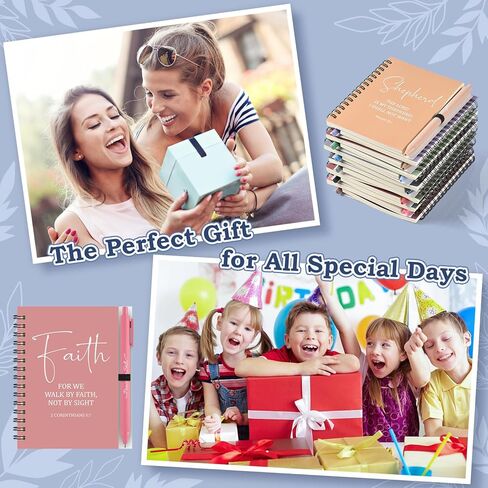 36 Pcs Christian Bulk Gifts for Women: 12 Bible Verse Spiral Notebooks with 12 Scripture Pens & 12 Magnetic Bookmarks, Boho Prayer Journal Father's Day Gifts for Church Members, Bible Study Groups in Saudi Arabia