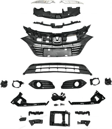20pcs Front Upper+Lower Grille Chrome Molding w/Fog light Bezel Radiator Support Cover Headlights Bumper Brackets Compatible with 2019 2020 2021 2022 Honda HR-V HRV in Saudi Arabia