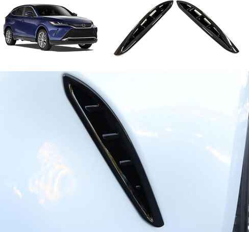 Front Headlights Grille Vent Covers Compatible With Toyota Venza 2021-2024 Front Grill Air Intake Vent Cover Car Accessories ABS 2PCS(Black) in Saudi Arabia