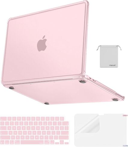 غطاء MOSISO المضاد للكسر متوافق مع حافظة MacBook Neo 13 بوصة إصدار 2026 مع شريحة A18 Pro موديل A3404، مجموعة 4 في 1 حافظة صلبة ذات لمسة نهائية غير لامعة مع زوايا معززة، أسود in Kuwait