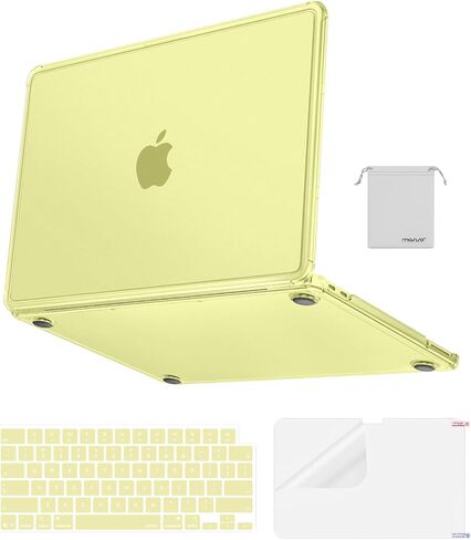غطاء MOSISO المضاد للكسر متوافق مع حافظة MacBook Neo 13 بوصة إصدار 2026 مع شريحة A18 Pro موديل A3404، مجموعة 4 في 1 حافظة صلبة ذات لمسة نهائية غير لامعة مع زوايا معززة، أسود in Kuwait