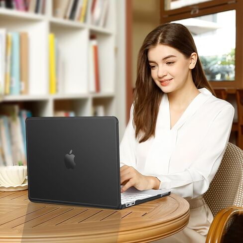 غطاء MOSISO المضاد للكسر متوافق مع حافظة MacBook Neo 13 بوصة إصدار 2026 مع شريحة A18 Pro موديل A3404، مجموعة 4 في 1 حافظة صلبة ذات لمسة نهائية غير لامعة مع زوايا معززة، أسود in Kuwait