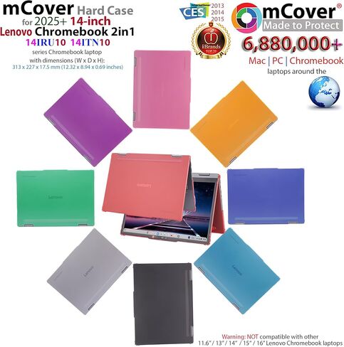 حافظة mCover متوافقة فقط مع أجهزة الكمبيوتر المحمولة 2025-2026 14 بوصة Lenovo Chrome 2in1 14IRU10 | 14ITN10 Chromebook (لا تناسب موديلات Lenovo الأخرى) - Aqua in Kuwait
