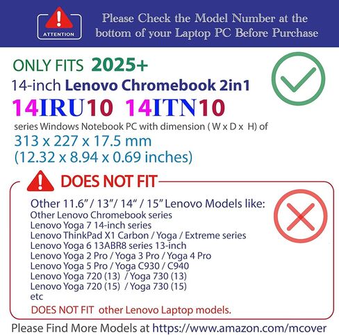 حافظة mCover متوافقة فقط مع أجهزة الكمبيوتر المحمولة 2025-2026 14 بوصة Lenovo Chrome 2in1 14IRU10 | 14ITN10 Chromebook (لا تناسب موديلات Lenovo الأخرى) - Aqua in Kuwait