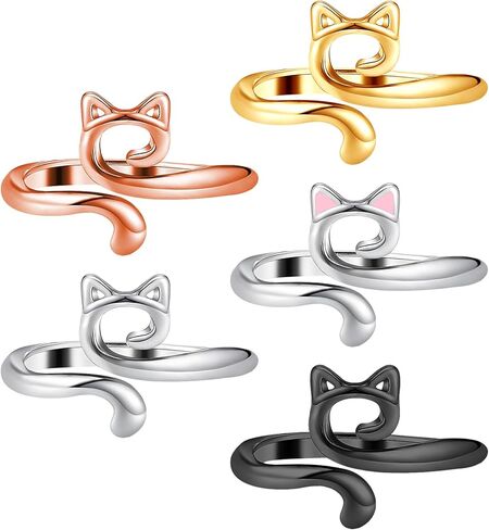 5 Pcs Crochet Tension Ring, Cat Shape Crochet Tension Rings, Adjustable Finger Yarn Guide Rings for Crocheting, Women, DIY Craft Projects in Saudi Arabia