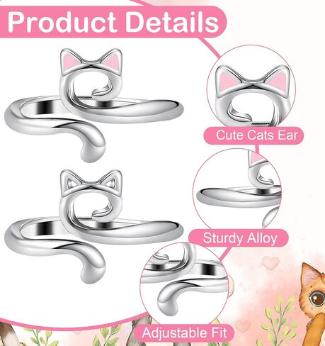 5 Pcs Crochet Tension Ring, Cat Shape Crochet Tension Rings, Adjustable Finger Yarn Guide Rings for Crocheting, Women, DIY Craft Projects in Saudi Arabia