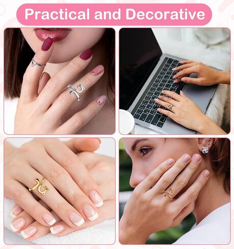5 Pcs Crochet Tension Ring, Cat Shape Crochet Tension Rings, Adjustable Finger Yarn Guide Rings for Crocheting, Women, DIY Craft Projects in Saudi Arabia