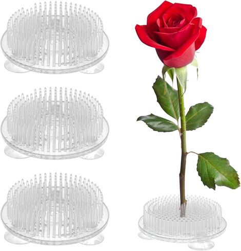 4pcs Flower Frog Plastic Flower Frog Flower Pins Floral Frog Clear Flower Frogs for Arrangements Vase Japanese Floral Arrangement for Plant Decoration, Summer Activity, Wedding Decoration in Saudi Arabia
