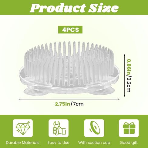 4pcs Flower Frog Plastic Flower Frog Flower Pins Floral Frog Clear Flower Frogs for Arrangements Vase Japanese Floral Arrangement for Plant Decoration, Summer Activity, Wedding Decoration in Saudi Arabia