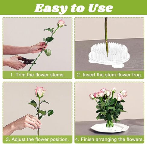 4pcs Flower Frog Plastic Flower Frog Flower Pins Floral Frog Clear Flower Frogs for Arrangements Vase Japanese Floral Arrangement for Plant Decoration, Summer Activity, Wedding Decoration in Saudi Arabia