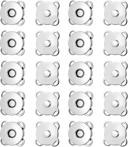SXDLCX 10Sets Magnetic Snap Buttons,14mm Silver Magnetic Button for Clothes, Bags, Purses,Sewing on Magnetic Snaps for Fabric DIY Craft (Black) in Saudi Arabia