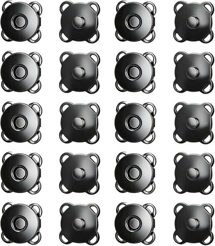 SXDLCX 10Sets Magnetic Snap Buttons,14mm Silver Magnetic Button for Clothes, Bags, Purses,Sewing on Magnetic Snaps for Fabric DIY Craft (Black) in Saudi Arabia