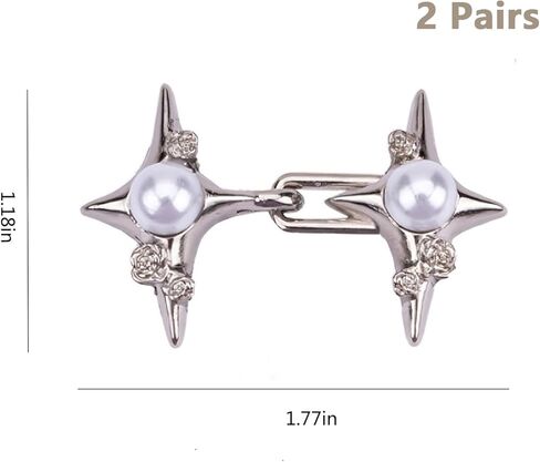 NIIIYTYB 2 Pairs Waist Tightener for Pants Women No Sew Jean Pearl Star Clip Adjuster Cincher Sincher Clips to Tighten Loose Jeans Skirts Dresses for Girls and Women in Kuwait