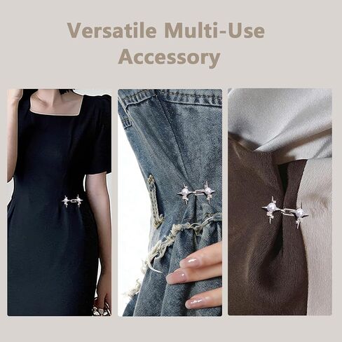 NIIIYTYB 2 Pairs Waist Tightener for Pants Women No Sew Jean Pearl Star Clip Adjuster Cincher Sincher Clips to Tighten Loose Jeans Skirts Dresses for Girls and Women in Kuwait
