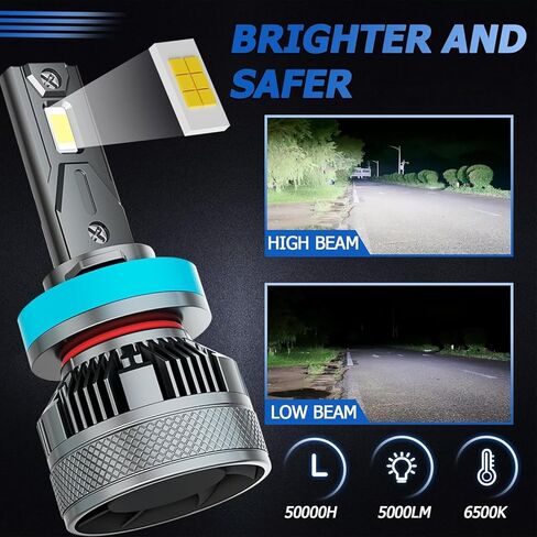 VEHICLE 9005/9006,20000LM Super Bright,55W 6500K Cool White,600% Brighter High Light Power High Low Beam in Saudi Arabia