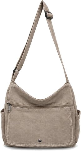 Canvas Multiple Pockets Messenger Bag Casual Satchel Crossbody Shoulder Purse Hobo Tote Handbag in Kuwait