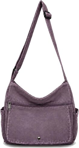 Canvas Multiple Pockets Messenger Bag Casual Satchel Crossbody Shoulder Purse Hobo Tote Handbag in Kuwait