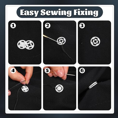 Plastic Snaps for Fabric, 45 Set 3 Sizes Sew-on Snap Buttons, Round White Snap Fasteners Button for Sewing DIY Crafts Clothing Shirt Pant(7mm, 10mm, 13mm) in Saudi Arabia