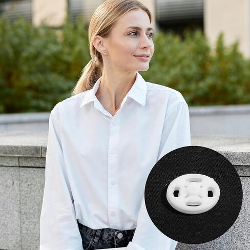 Plastic Snaps for Fabric, 45 Set 3 Sizes Sew-on Snap Buttons, Round White Snap Fasteners Button for Sewing DIY Crafts Clothing Shirt Pant(7mm, 10mm, 13mm) in Saudi Arabia