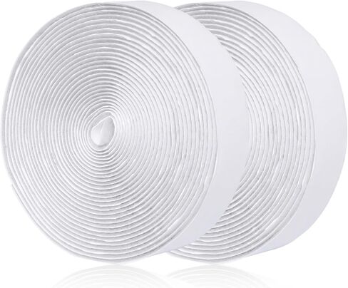 Self Adhesive Hook and Loop Tape Roll 1.18in x 19.7Ft Heavy Duty Sticky Back Roll Nylon Hook and Loop Tape for Home Office Crafting Wall Hanging Organization (White) in Saudi Arabia
